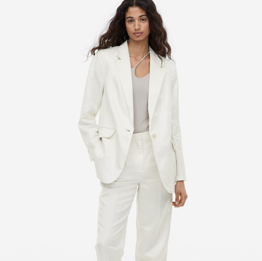 H&M Cream White Women's Blazer